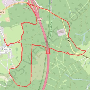 Trace GPS HARZE - Province de Liège - Belgique, itinéraire, parcours