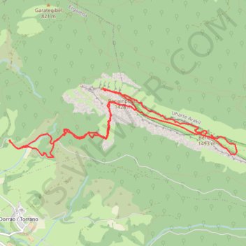 Trace GPS Sierra de San Donato : Ihurbain et Beriain depuis Unanu, itinéraire, parcours