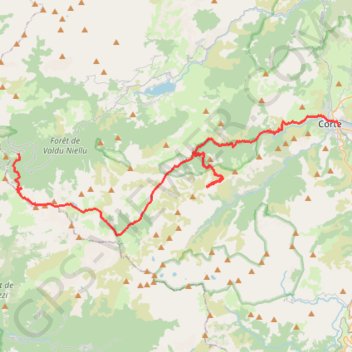 Trace GPS Lac de Nino et Vallée du Tavignano, itinéraire, parcours