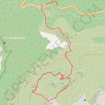 Trace GPS Le Mont Puget par le Vallon Mestrallet depuis le Col de la Gineste, itinéraire, parcours