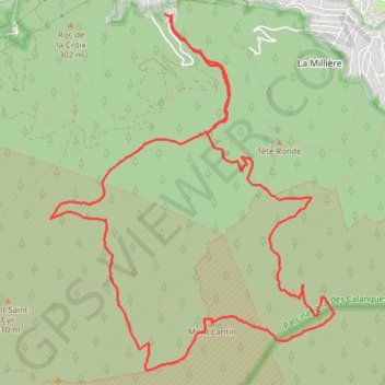 Trace GPS Traversée du mont Lantin depuis la Barasse (13011), itinéraire, parcours