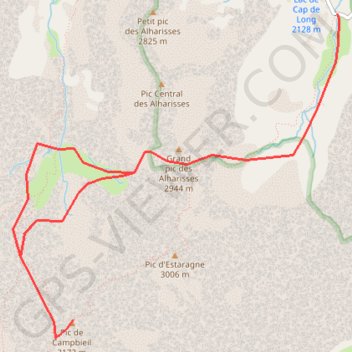 Trace GPS Pic de Campbieil, itinéraire, parcours
