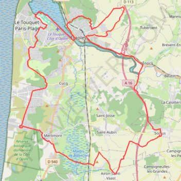 Trace GPS De Sorrus au Touquet, itinéraire, parcours