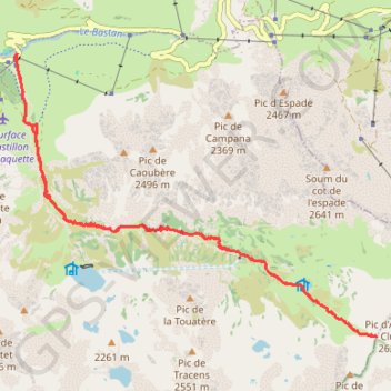 Trace GPS Col de Barèges - Aller retour du parking Tournaboup Barèges (65) au col, itinéraire, parcours