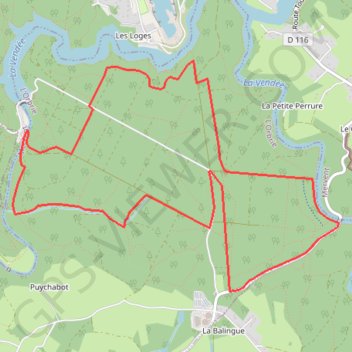 Trace GPS Boucle de la Balingue - Forêt domaniale de Mervent-Vouvant, itinéraire, parcours