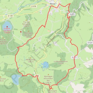 Trace GPS Murol - Lac de Montcineyres, itinéraire, parcours