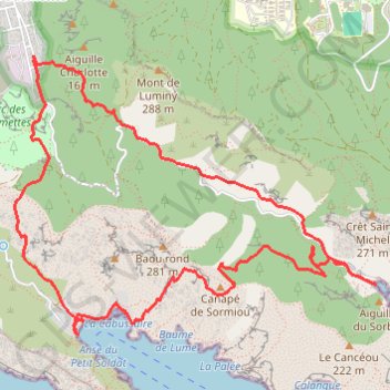 Trace GPS Sormiou - Morgiou, itinéraire, parcours