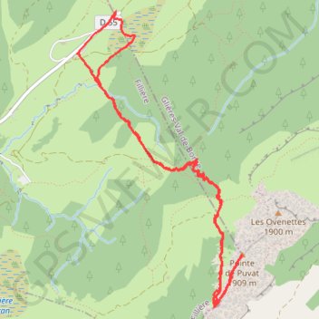 Trace GPS Col de l'Ovine - Pointe de Puvat, itinéraire, parcours