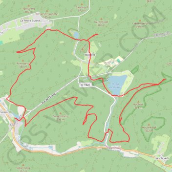Trace GPS Les rochers autour de l'étang de Hanau, itinéraire, parcours