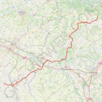 Trace GPS GR 65 : De Labastide-Marnhac (Lot) à Marsolan (Gers), itinéraire, parcours