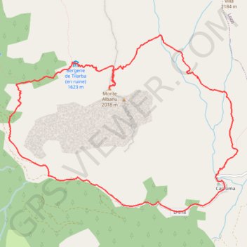 Trace GPS Monte Albanu - Calasima, itinéraire, parcours