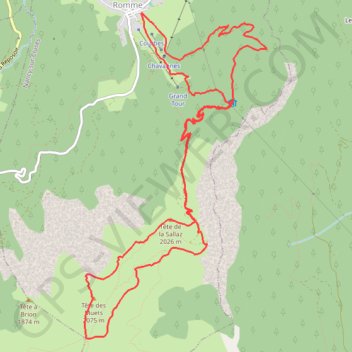 Trace GPS Tête de Sallaz - Tête des Muets, itinéraire, parcours