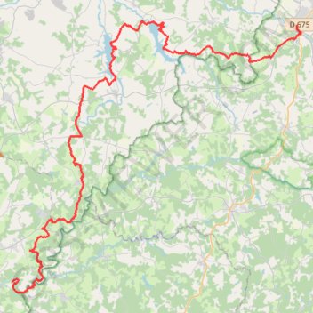 Trace GPS TCH J1 Eymouthiers - Rochechouart, itinéraire, parcours