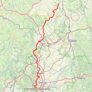 Trace GPS GR300 Randonnée de Châtel-de-Neuvre (Allier) à Clermont-Ferrand (Puy-de-Dôme), itinéraire, parcours
