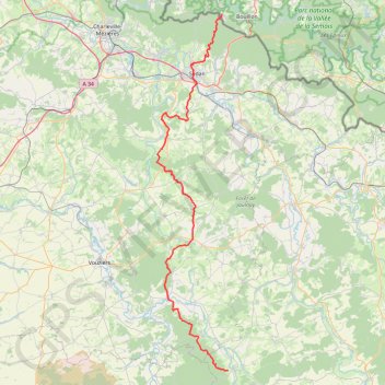 Trace GPS GR14 De Varennes en Argonne (Meuse) à Corbion (Belgique), itinéraire, parcours