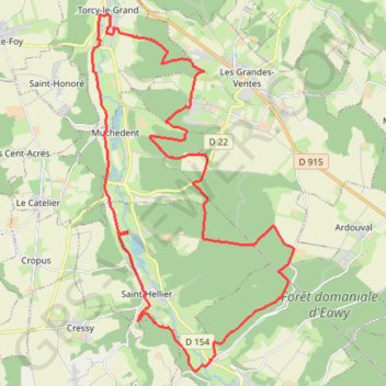 Trace GPS Forêt d'Eawy, itinéraire, parcours