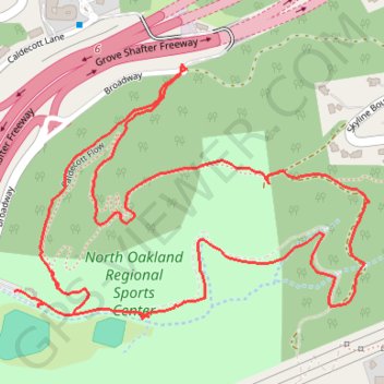 Trace GPS North Oakland sports center hike, itinéraire, parcours