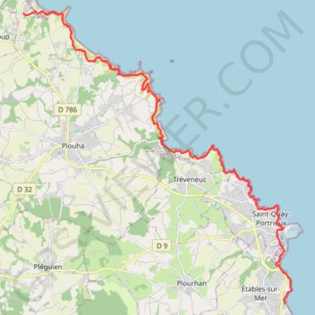 Trace GPS GR34 d'Étables-sur-Mer à Lanloup, itinéraire, parcours