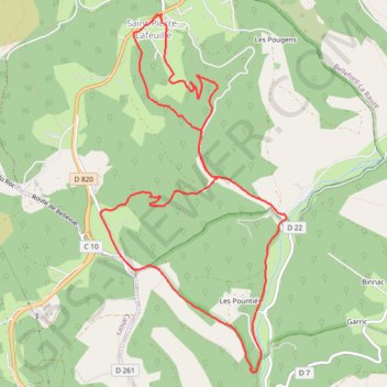 Trace GPS Saint-Pierre-La-Feuille château de Roussillon, itinéraire, parcours