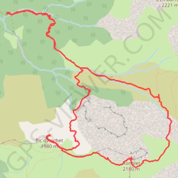 Trace GPS Ronglet & Pic d'Anchet depuis Borde Guiraute (Accous), itinéraire, parcours