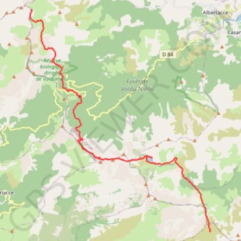 Trace GPS GR20 Ciottulu di i Mori - Manganu, itinéraire, parcours