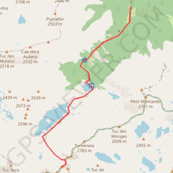 Trace GPS Punta Harlé depuis le pont de Ressec, itinéraire, parcours