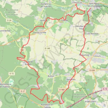 Trace GPS Chevreuse-La Celle les bordes-Chevreuse, itinéraire, parcours