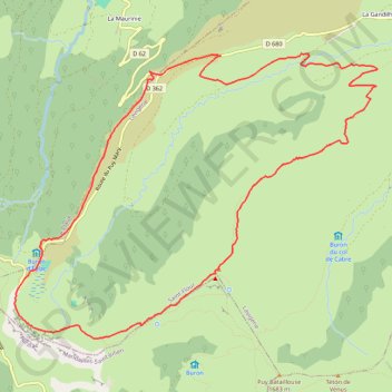 Trace GPS La crête du Peyre Arse - Le Claux, itinéraire, parcours