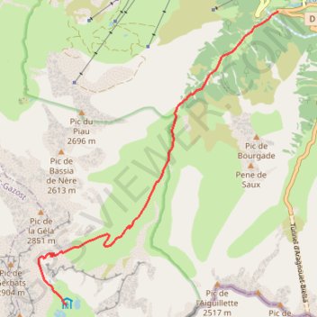Trace GPS Lac de Barroude par Aragnouet, itinéraire, parcours