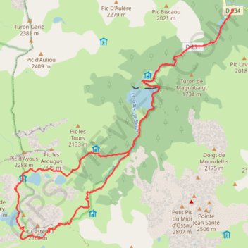 Trace GPS Tour des lacs d'Ayous, itinéraire, parcours