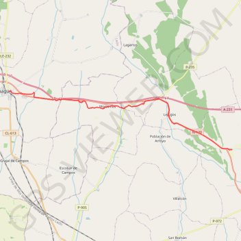 Trace GPS Calzadilla De La Cueza - Sahagun, itinéraire, parcours