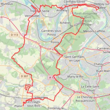 Trace GPS Plaisir à Conflans-Sainte-Honorine, itinéraire, parcours