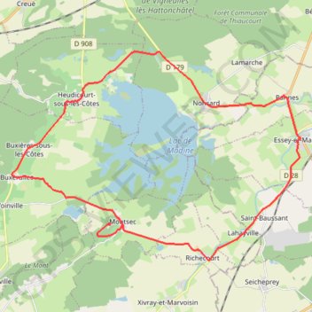 Trace GPS Tour du lac de Madine - Nonsard, itinéraire, parcours
