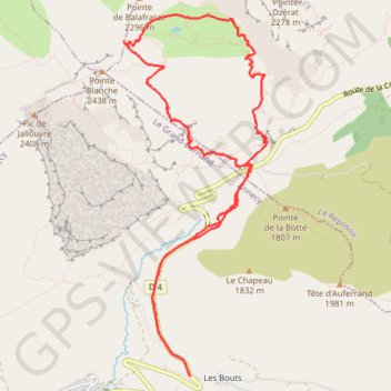 Trace GPS Col de Balafrasse (Bornes-Aravis), itinéraire, parcours