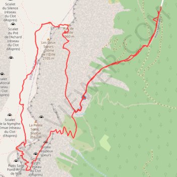 Trace GPS Tour de soeur Sophie (Vercors), itinéraire, parcours
