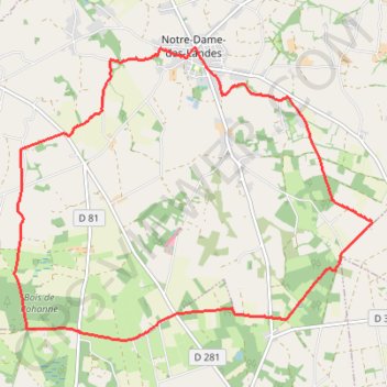 Trace GPS Notre-Dame-des-Landes (44) - Circuit des 4 communes, itinéraire, parcours
