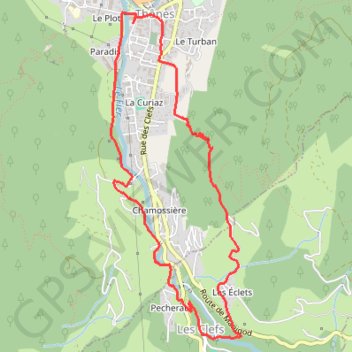 Trace GPS Thônes - Circuit du Pont Romain, itinéraire, parcours