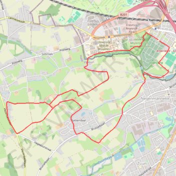 Trace GPS Marche des pieds crottés de Ronquières Anderlecht, itinéraire, parcours