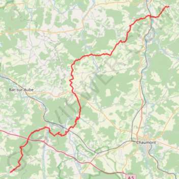 Trace GPS GR703 Randonnée de Poissons (Haute-Marne) à Cunfin (Aube), itinéraire, parcours