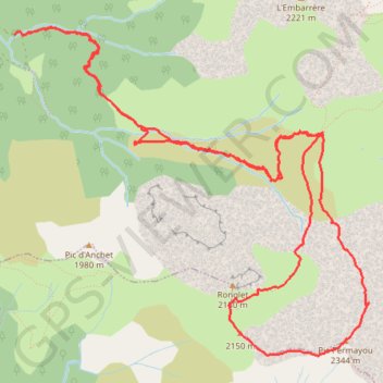 Trace GPS Pic Permayou, itinéraire, parcours