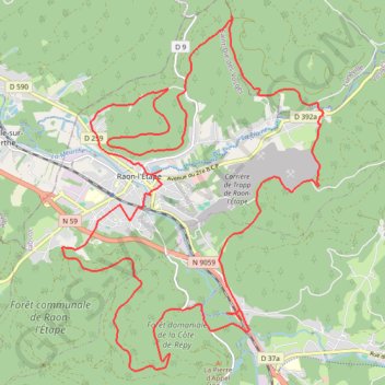 Trace GPS Autour de Raon l'Etape, itinéraire, parcours