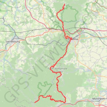 Trace GPS GR53 De La Petite-Pierre au Donon (Bas-Rhin), itinéraire, parcours