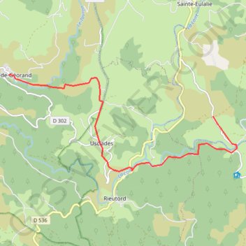 Trace GPS Liaison Sainte-Eulalie Le Cros de Georand, itinéraire, parcours