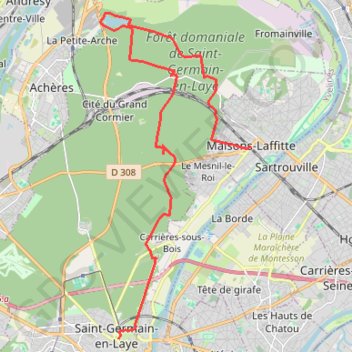 Trace GPS De Maisons-Laffitte à Saint-Germain-en-Laye, itinéraire, parcours