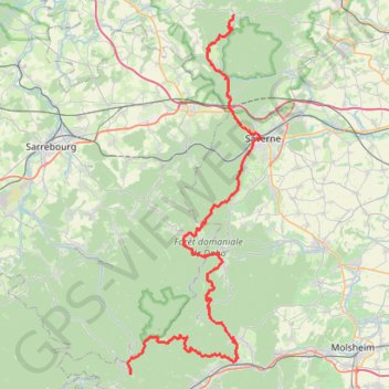 Trace GPS La Petite-Pierre - Donon, itinéraire, parcours