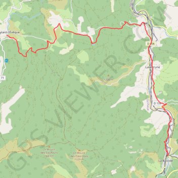 Trace GPS Cheylard L'Evêque - La Bastide Puylaurent, itinéraire, parcours
