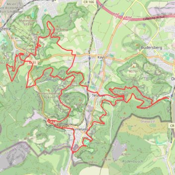 Trace GPS Circuit Dudelange - Esch, itinéraire, parcours