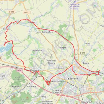 Trace GPS Lillers Gravel bike, itinéraire, parcours