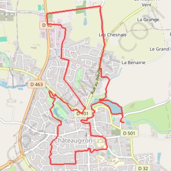 Trace GPS De la Glaume à Gervis - Châteaugiron, itinéraire, parcours