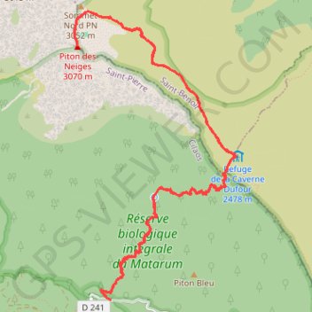 Trace GPS Piton des Neiges par Cilaos, itinéraire, parcours